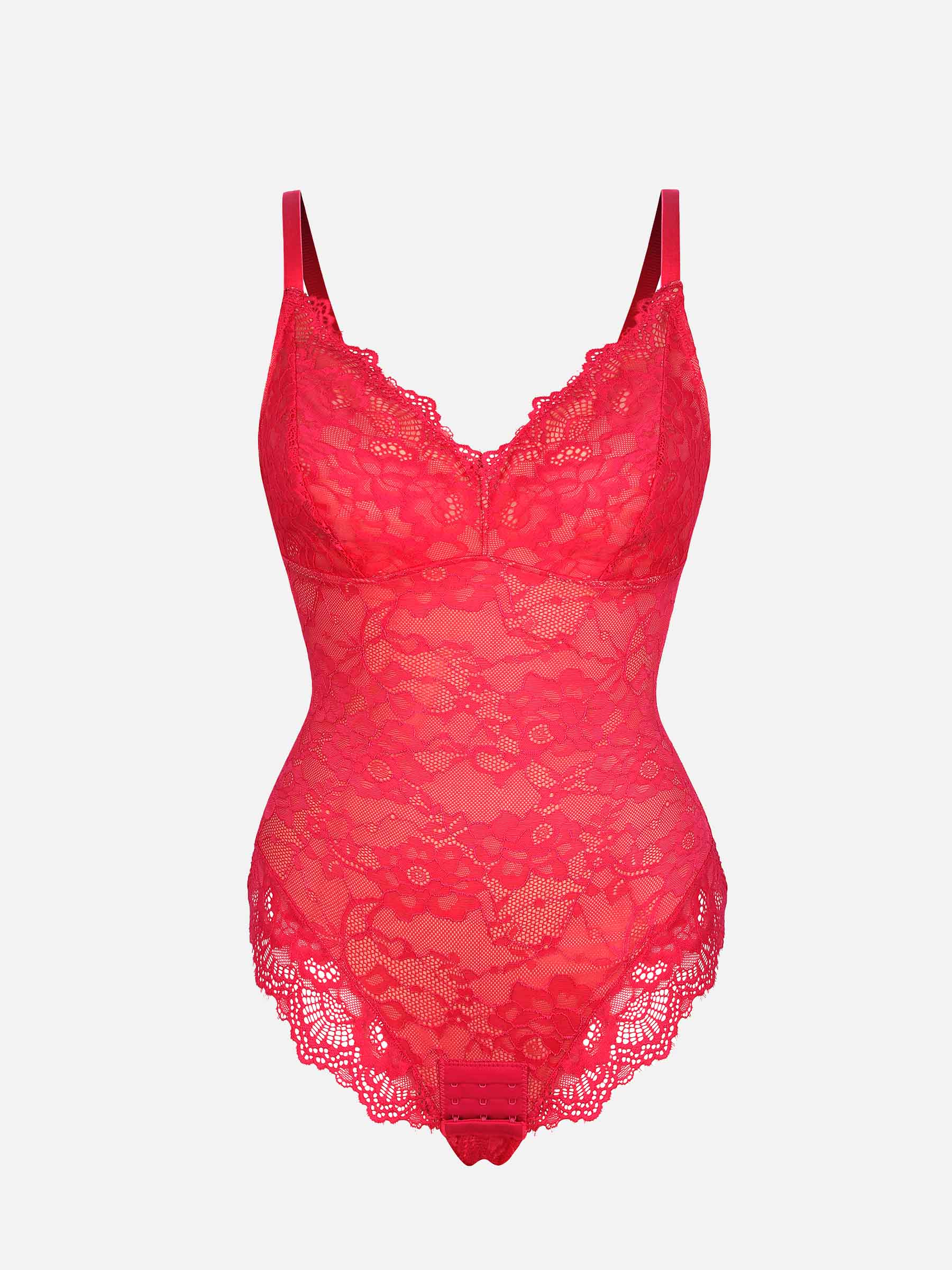 Lace V-Neck Stretch Bodysuit - Image 14