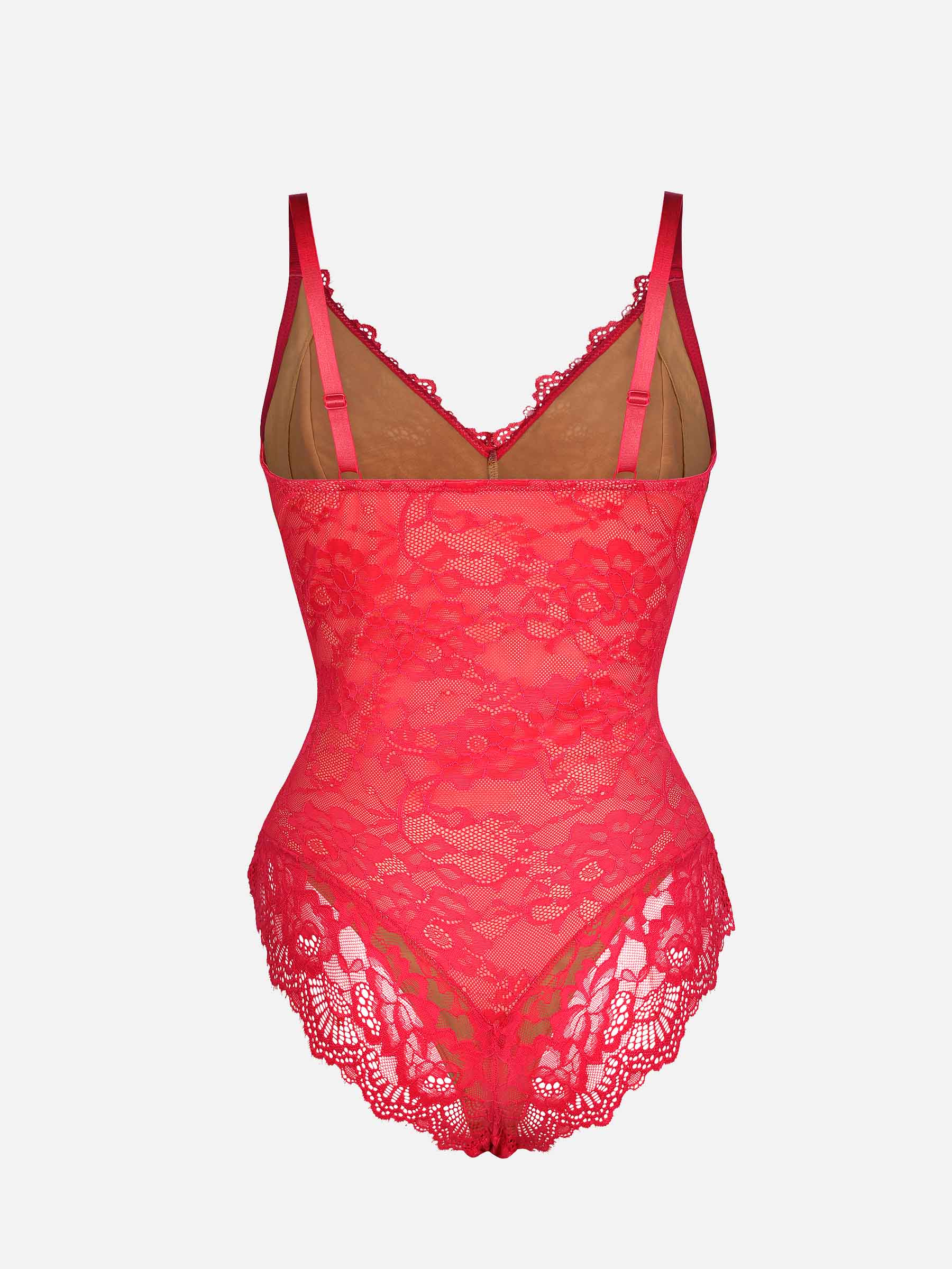 Lace V-Neck Stretch Bodysuit - Image 15