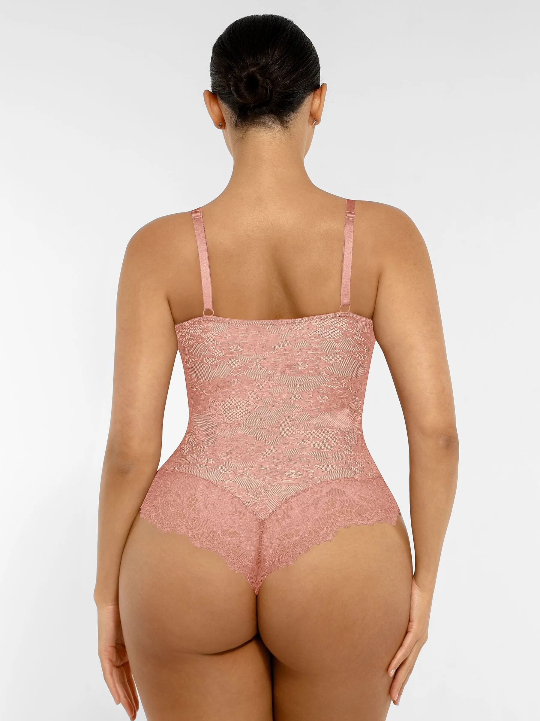 Lace V-Neck Stretch Bodysuit - Image 55