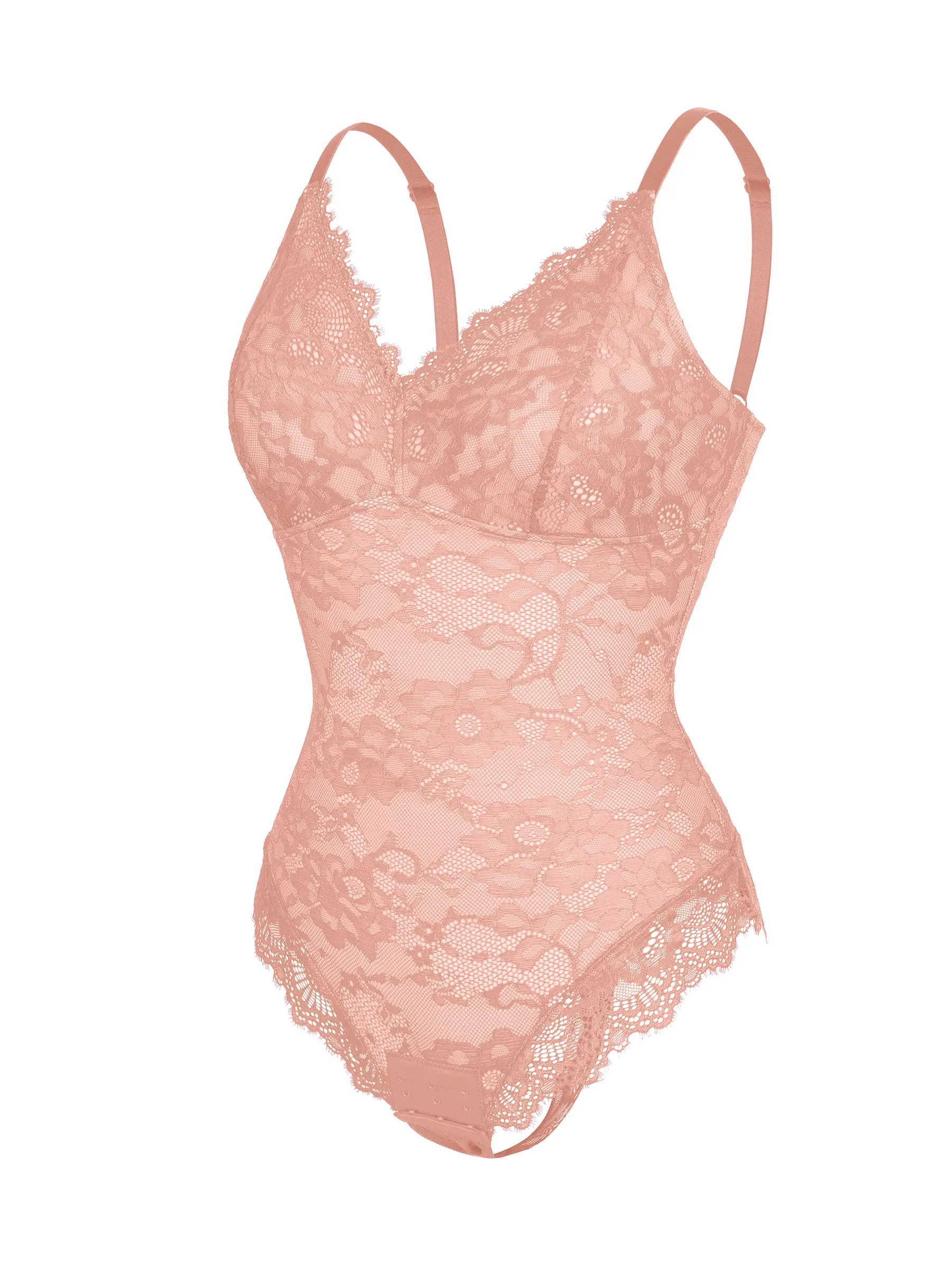 Lace V-Neck Stretch Bodysuit - Image 60