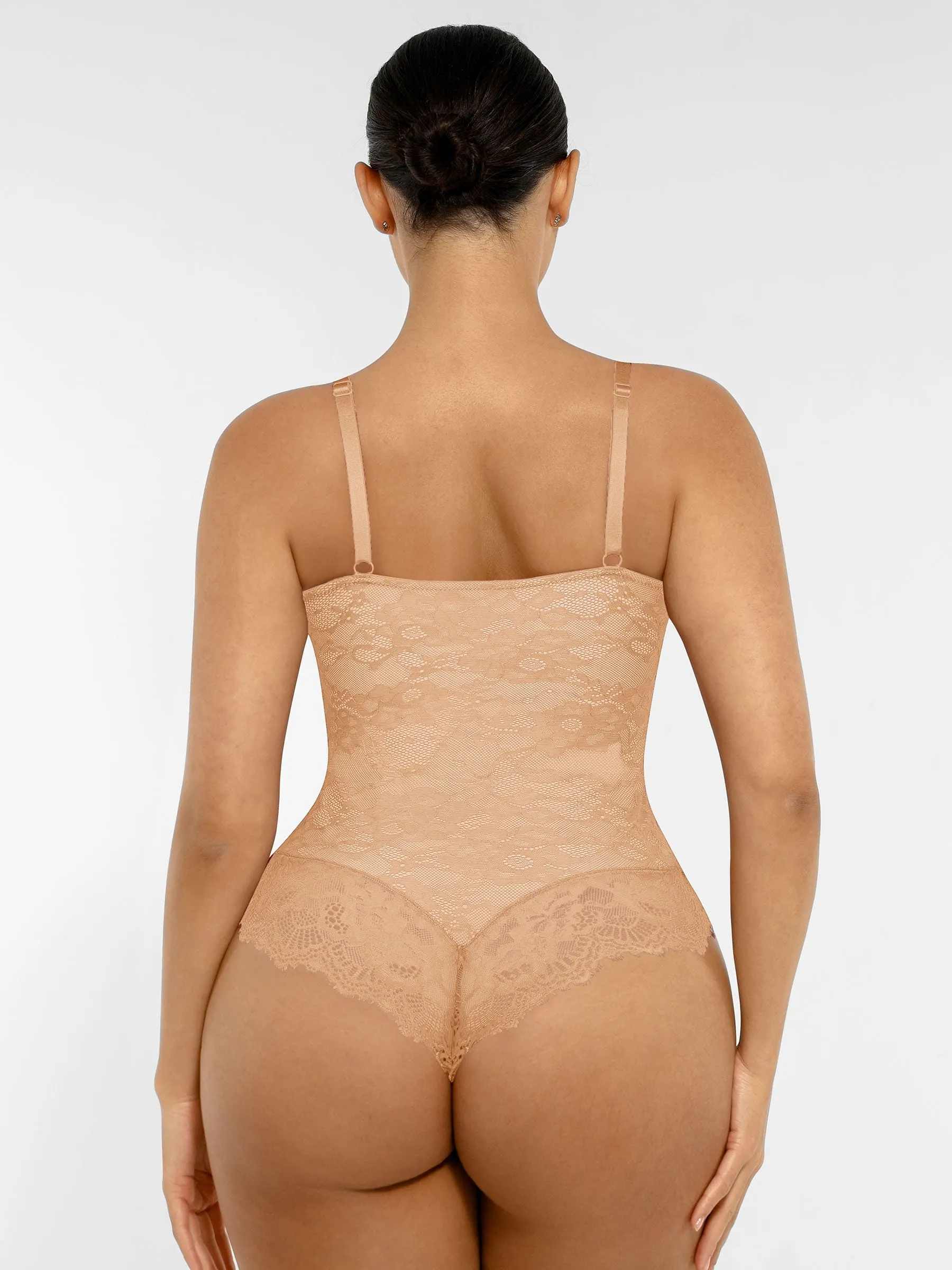 Lace V-Neck Stretch Bodysuit - Image 65
