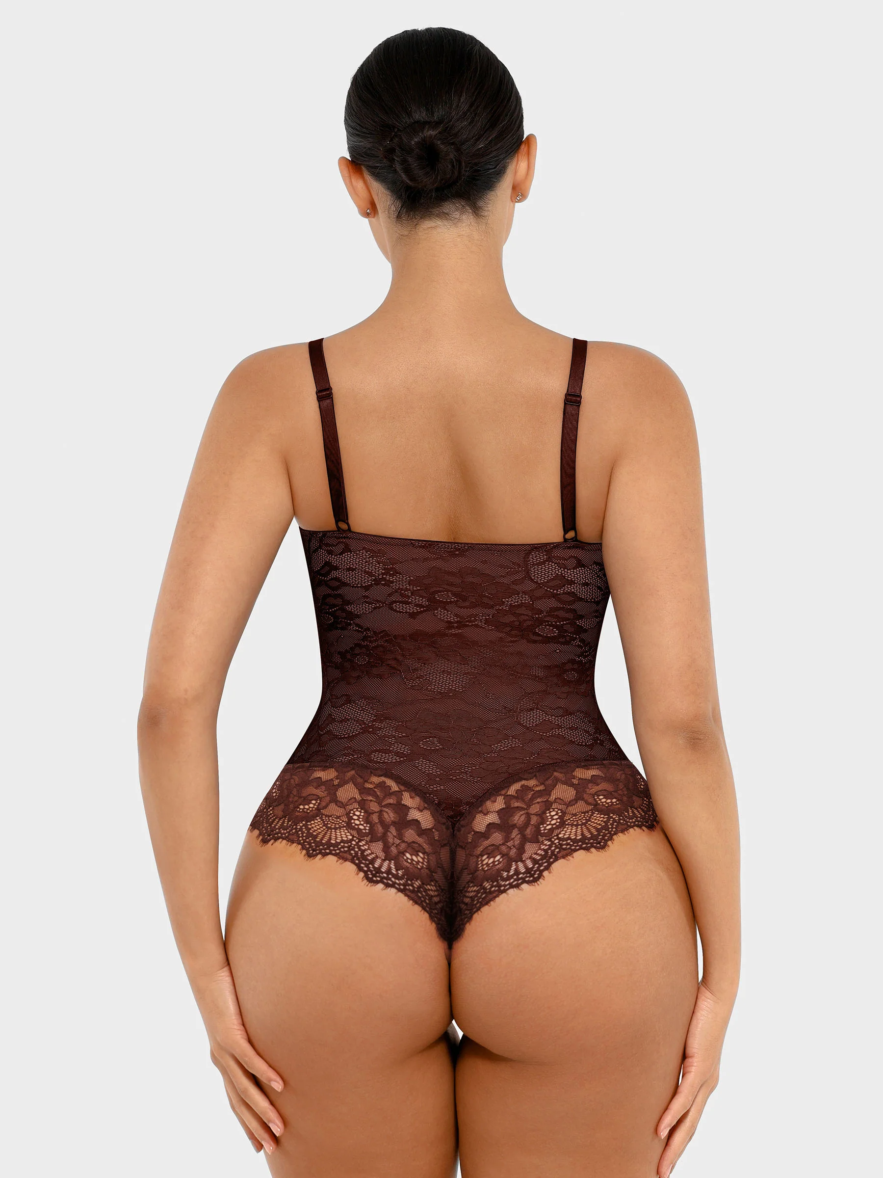 Lace V-Neck Stretch Bodysuit - Image 38