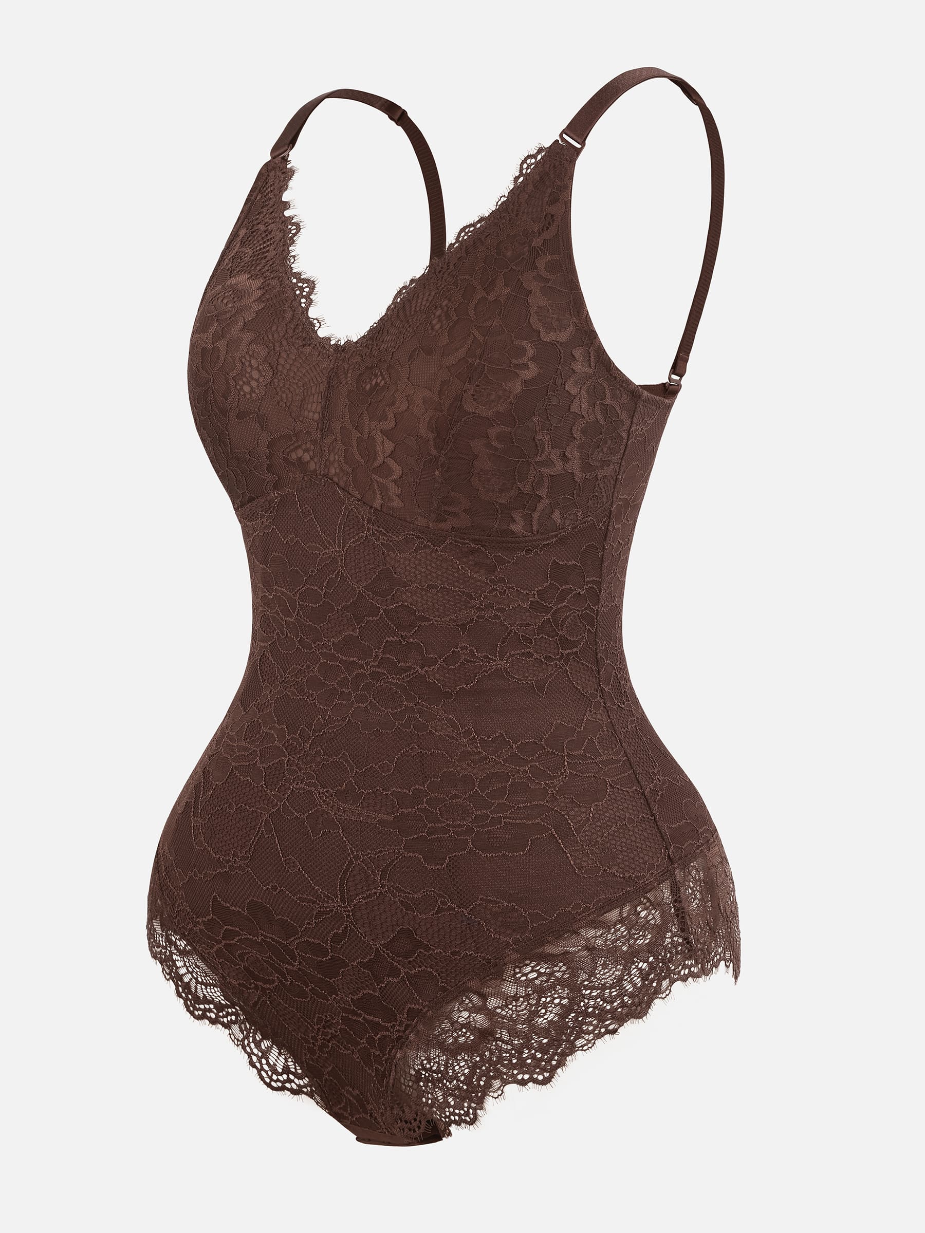 Lace V-Neck Stretch Bodysuit - Image 40