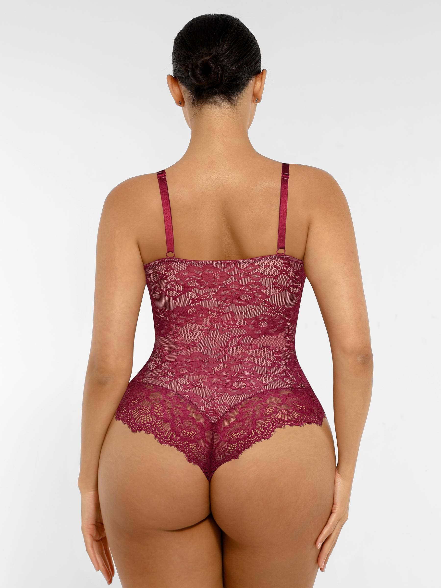 Lace V-Neck Stretch Bodysuit - Image 45