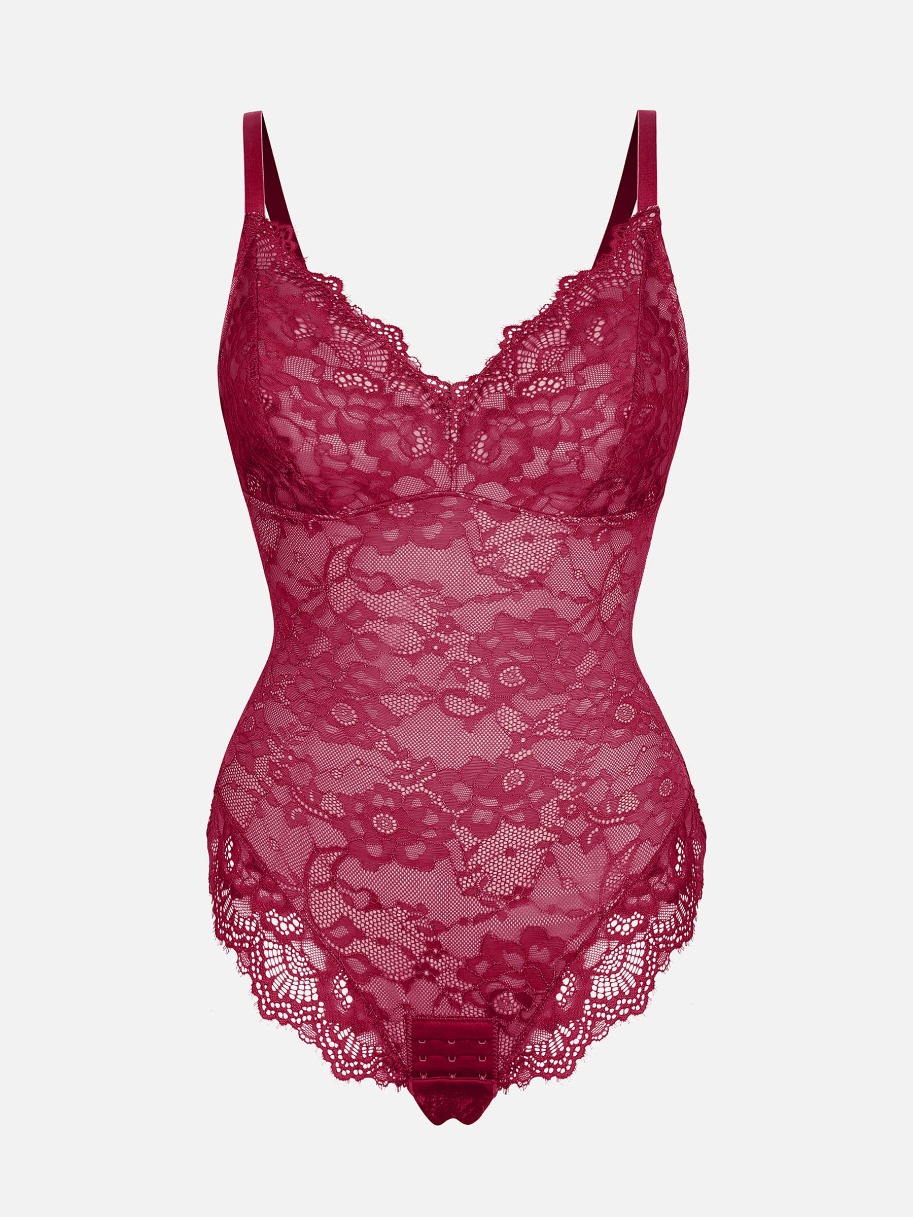 Lace V-Neck Stretch Bodysuit - Image 49