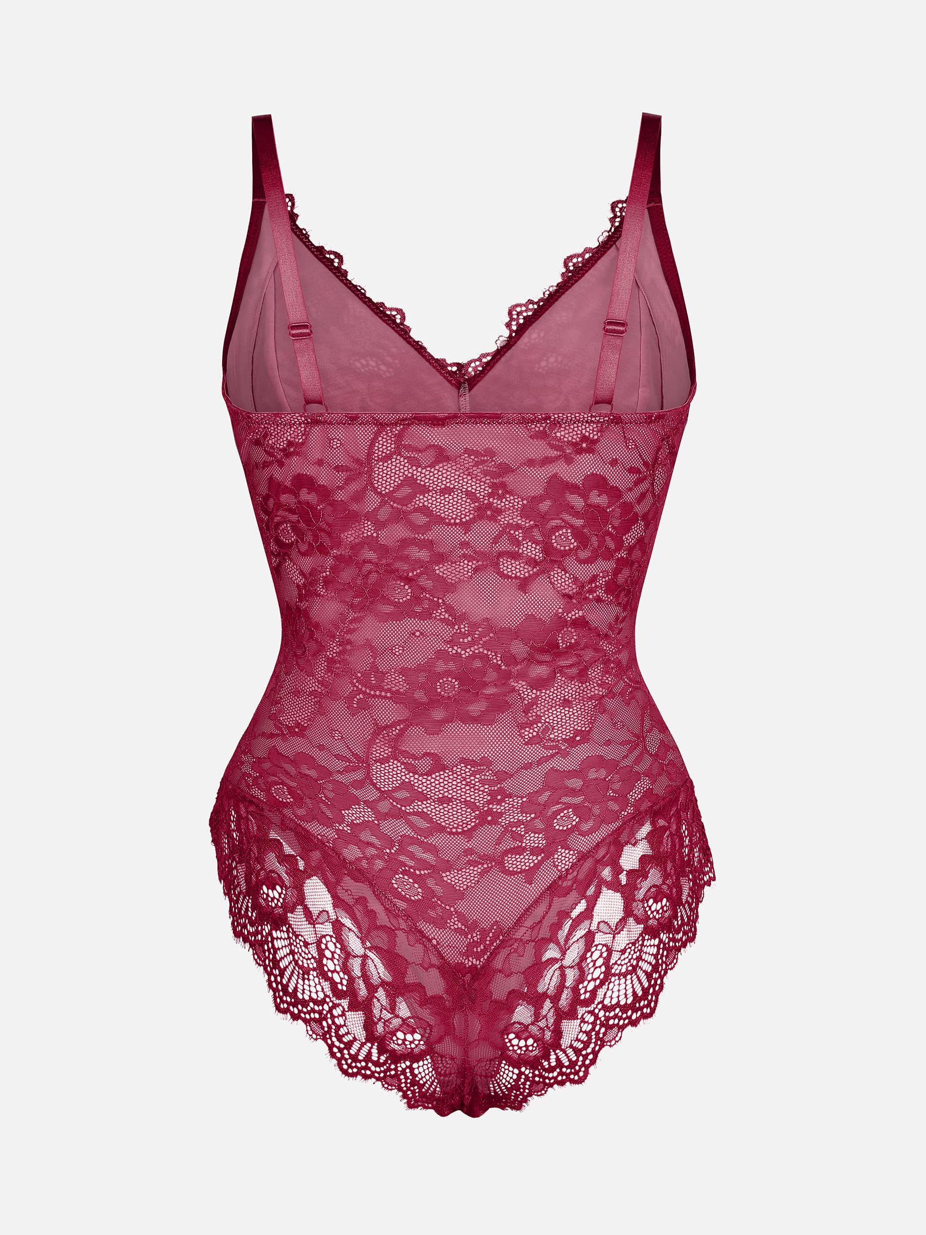 Lace V-Neck Stretch Bodysuit - Image 51