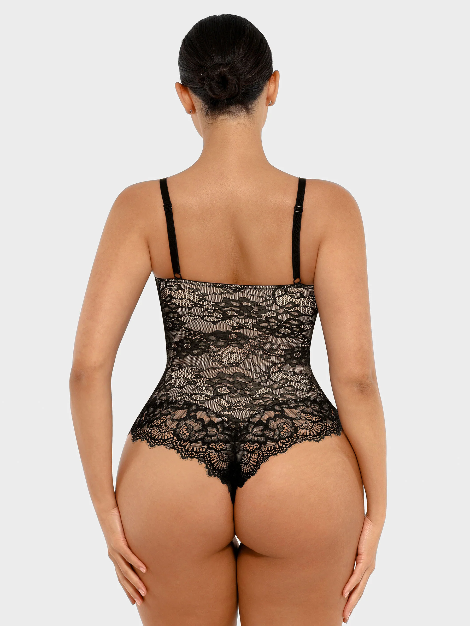 Lace V-Neck Stretch Bodysuit - Image 4