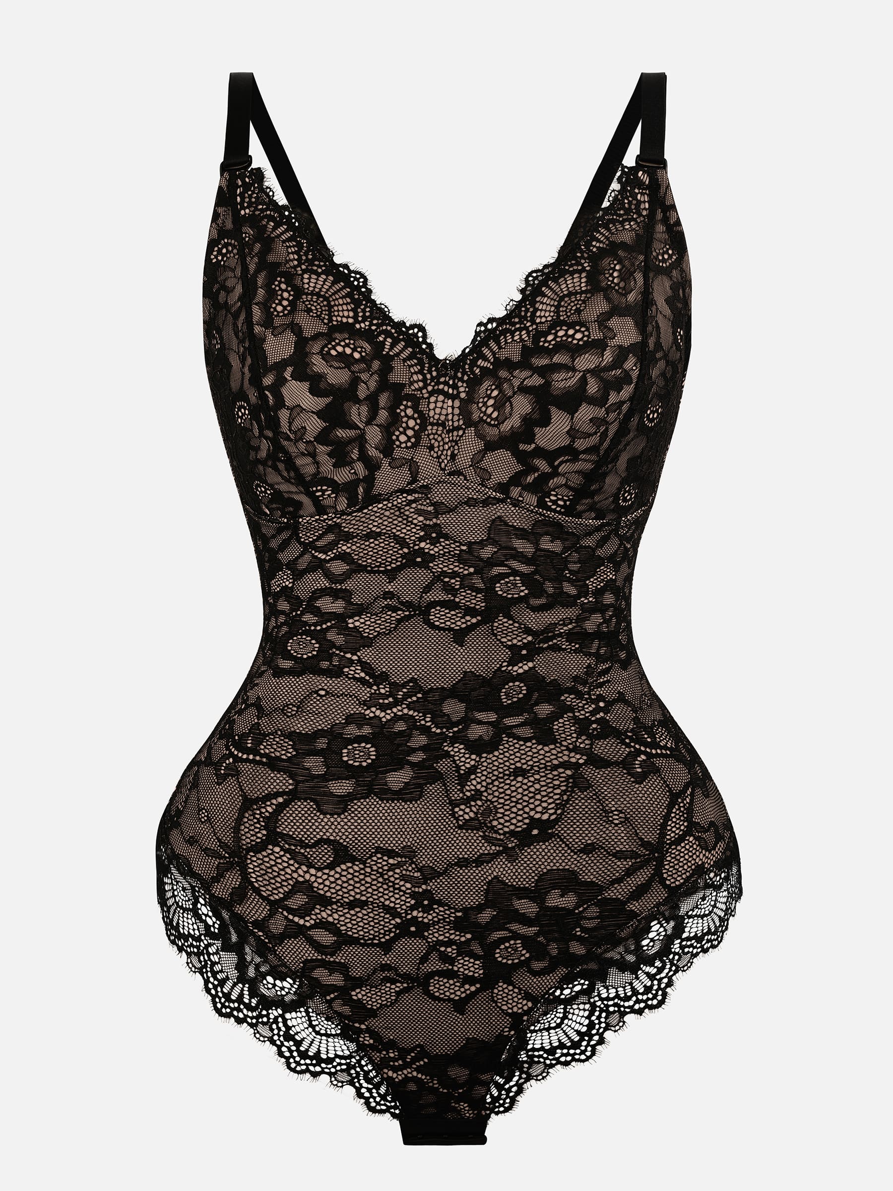Lace V-Neck Stretch Bodysuit - Image 7