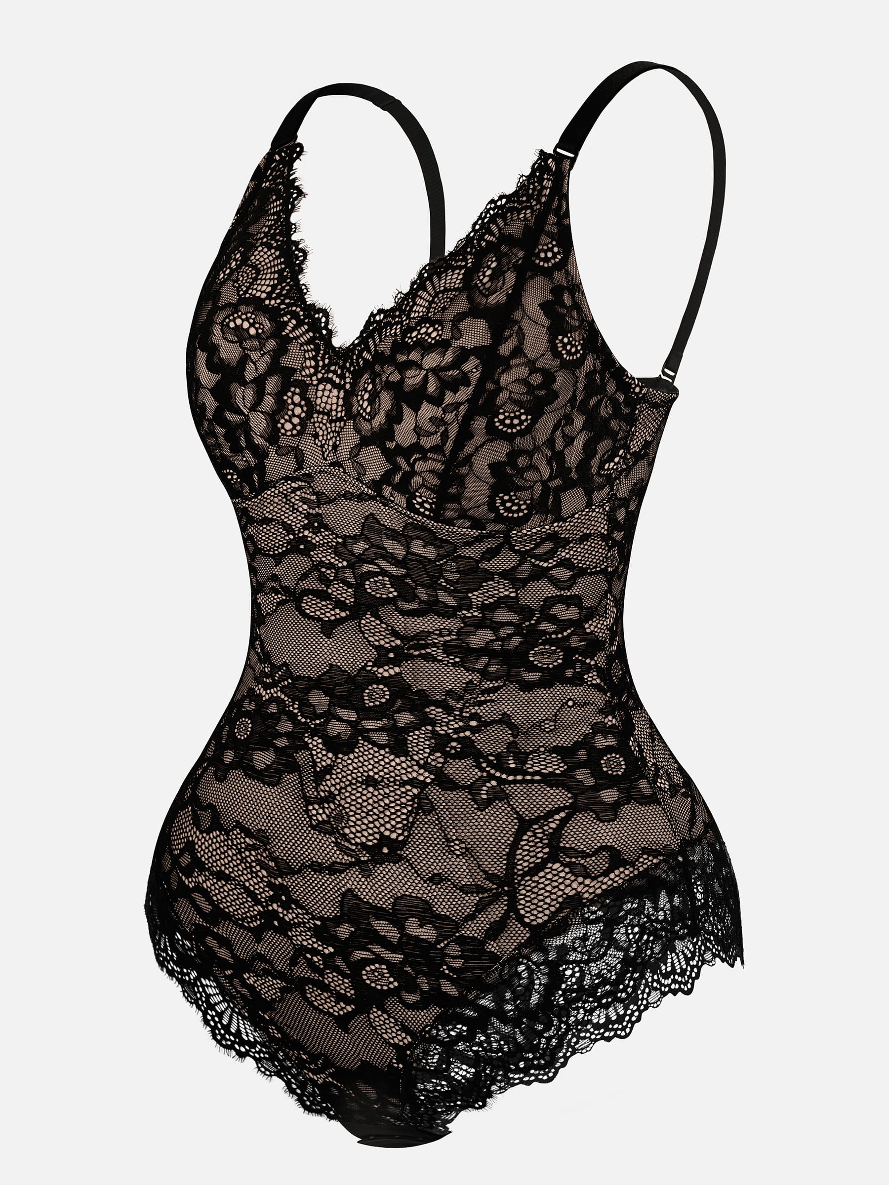 Lace V-Neck Stretch Bodysuit - Image 8