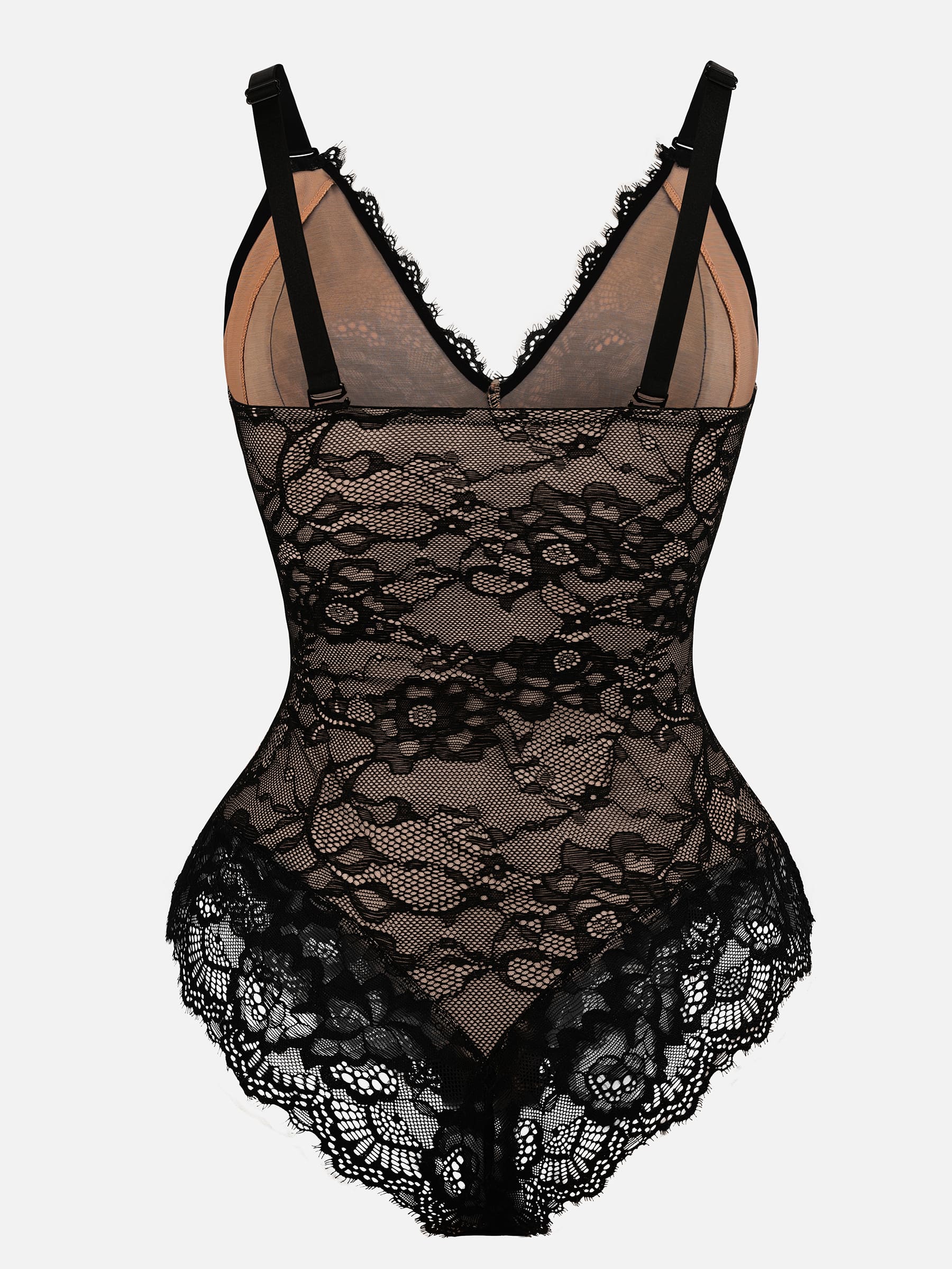 Lace V-Neck Stretch Bodysuit - Image 9