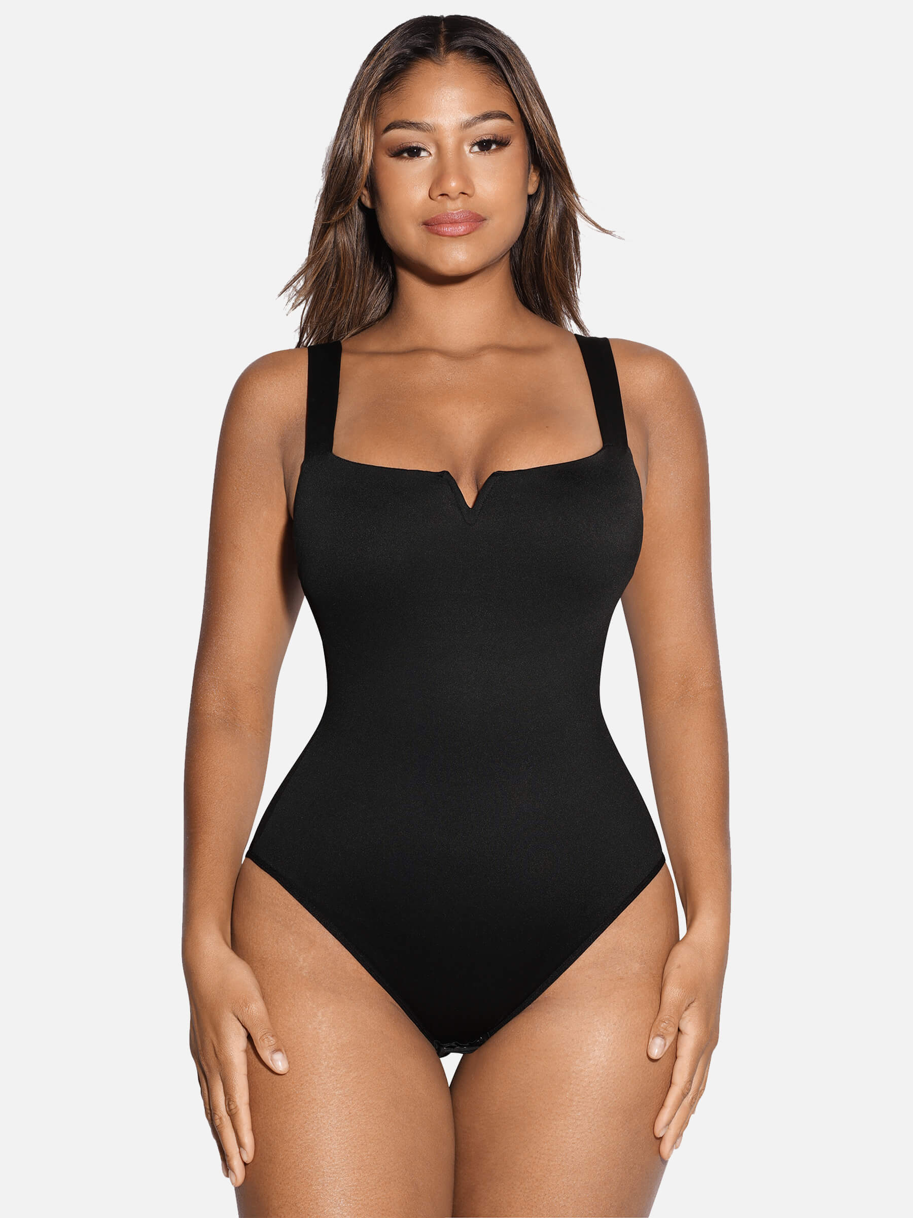 Feelingirl Square Collar Elastic Outerwear Shape Bodysuit - Image 4