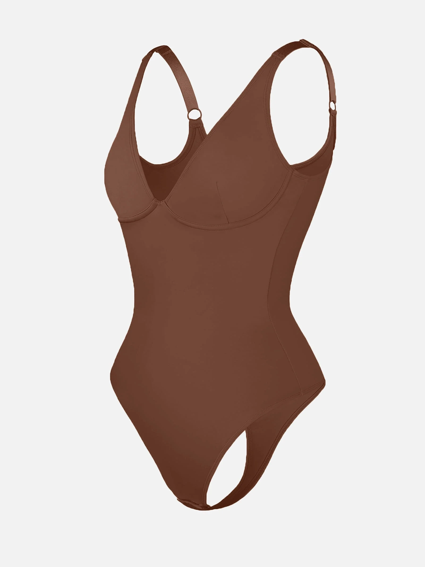 Feelingirl V Neck Tummy Control Thong Shapewear - Image 14