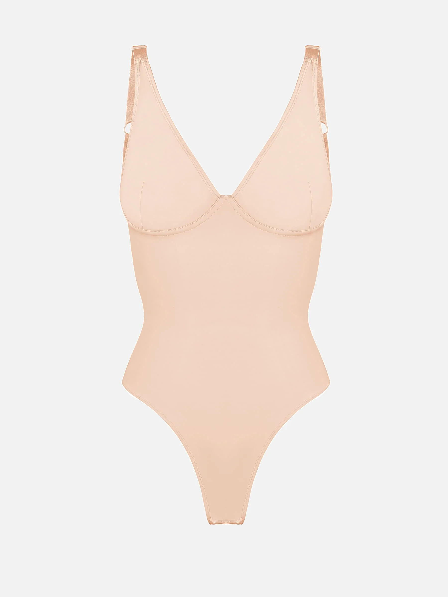 Feelingirl V Neck Tummy Control Thong Shapewear - Image 27