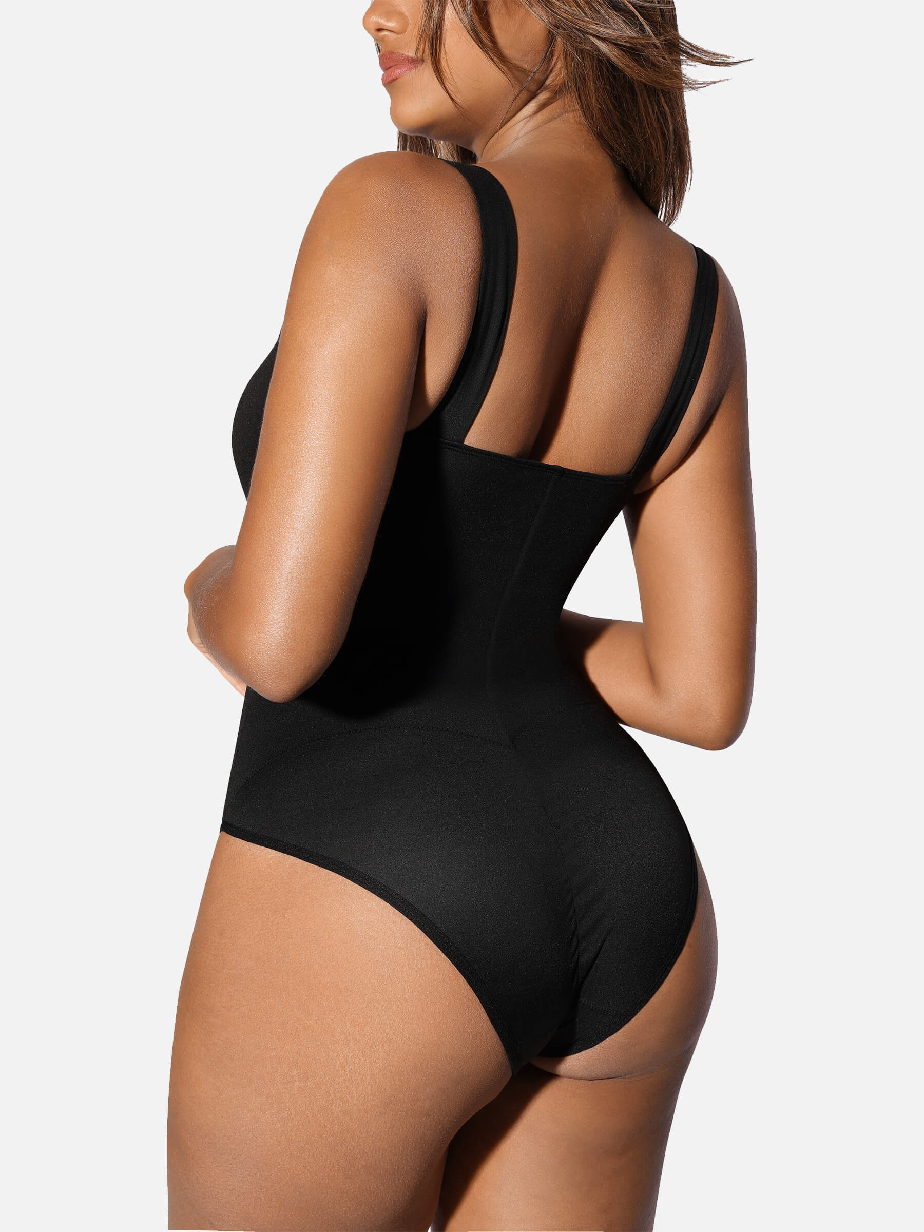 Feelingirl V Neck Tummy Control Thong Shapewear - Image 32