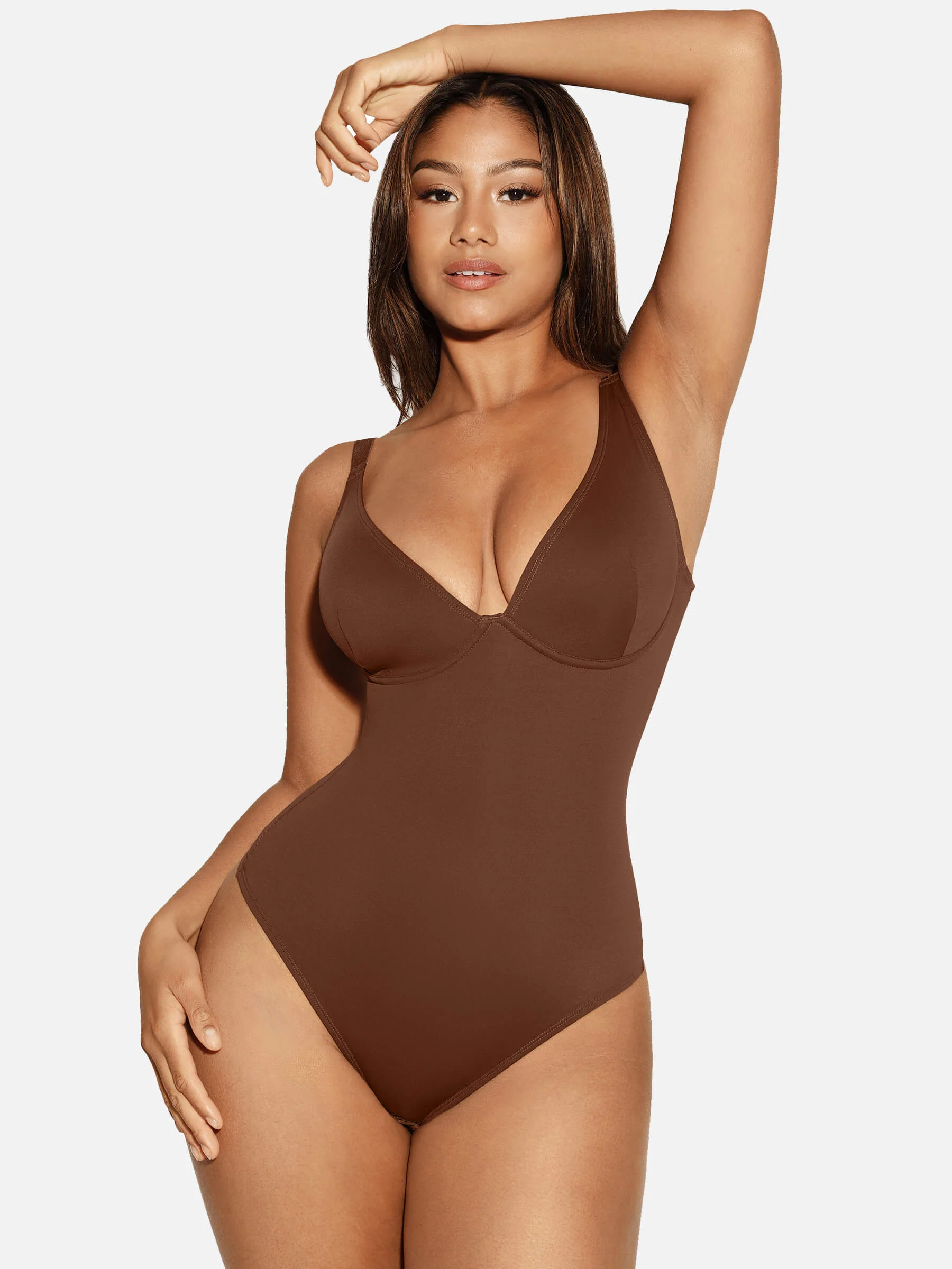 Feelingirl V Neck Tummy Control Thong Shapewear - Image 8