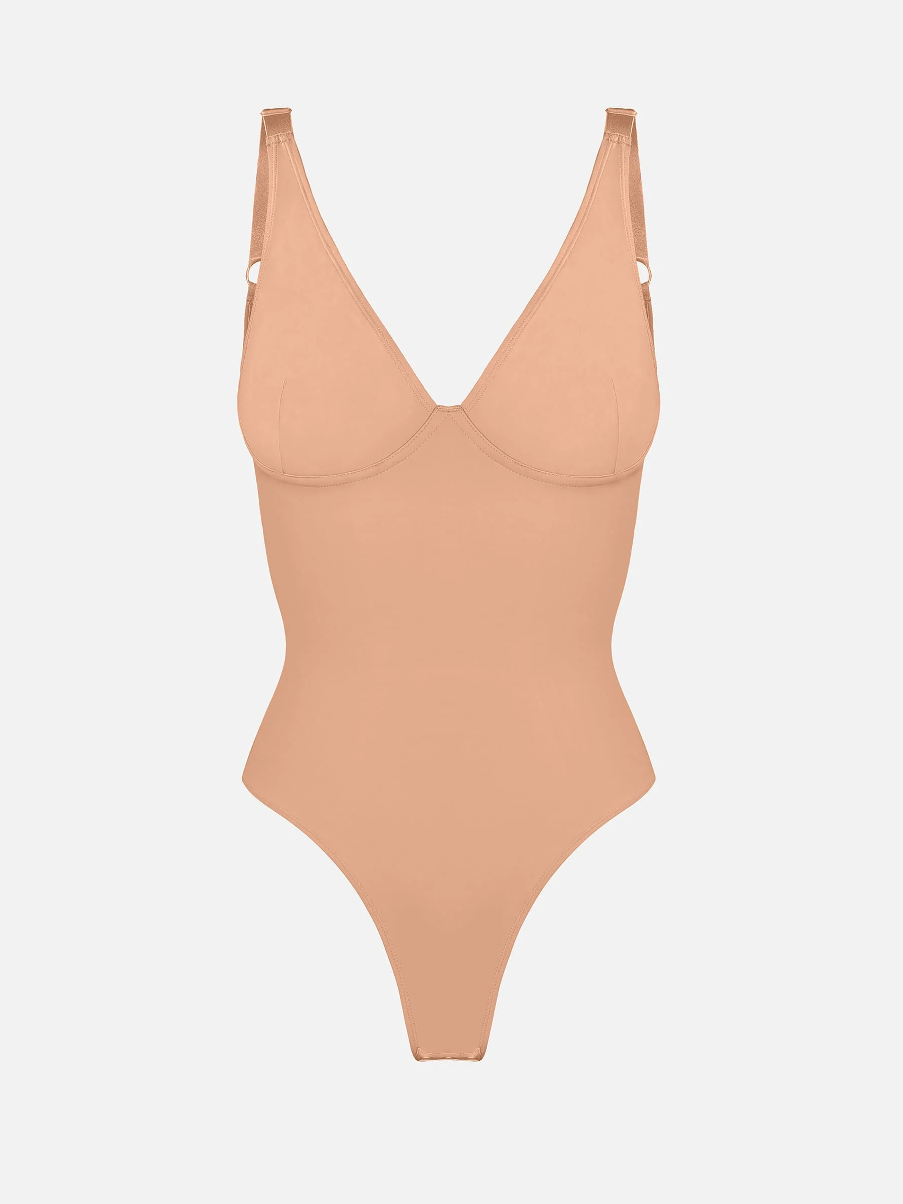 Feelingirl V Neck Tummy Control Shaping Bodysuit - Image 35