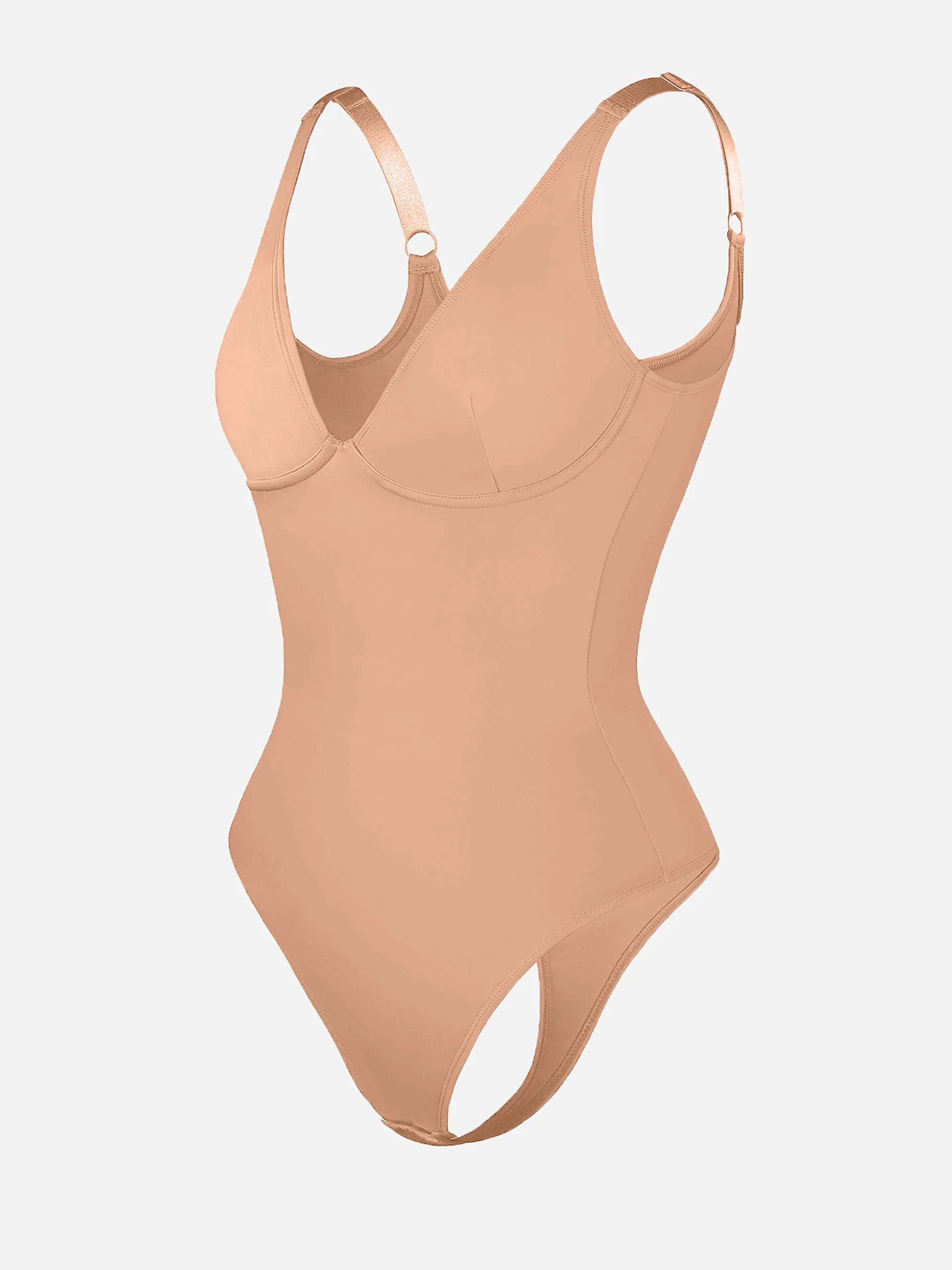 Feelingirl V Neck Tummy Control Shaping Bodysuit - Image 36