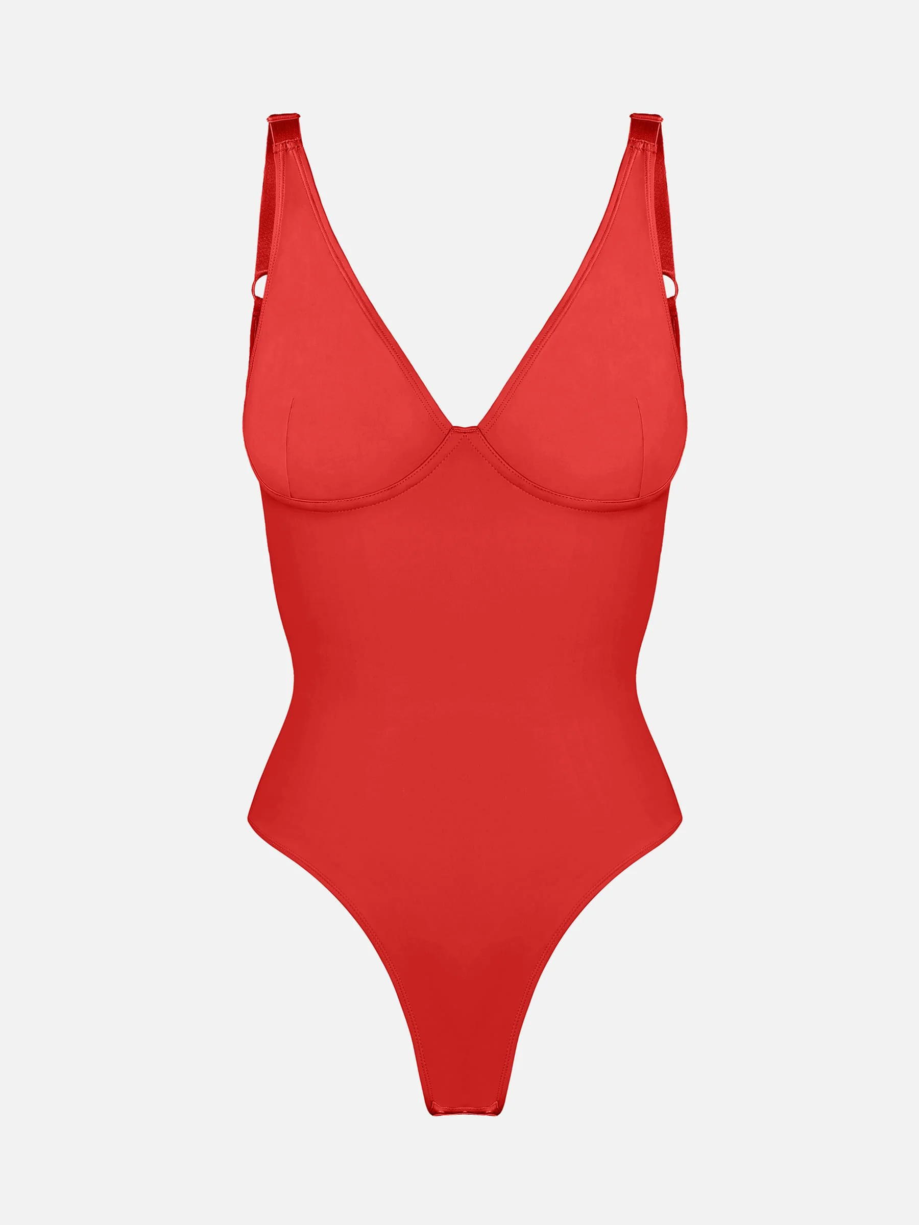 Feelingirl V Neck Tummy Control Shaping Bodysuit - Image 48