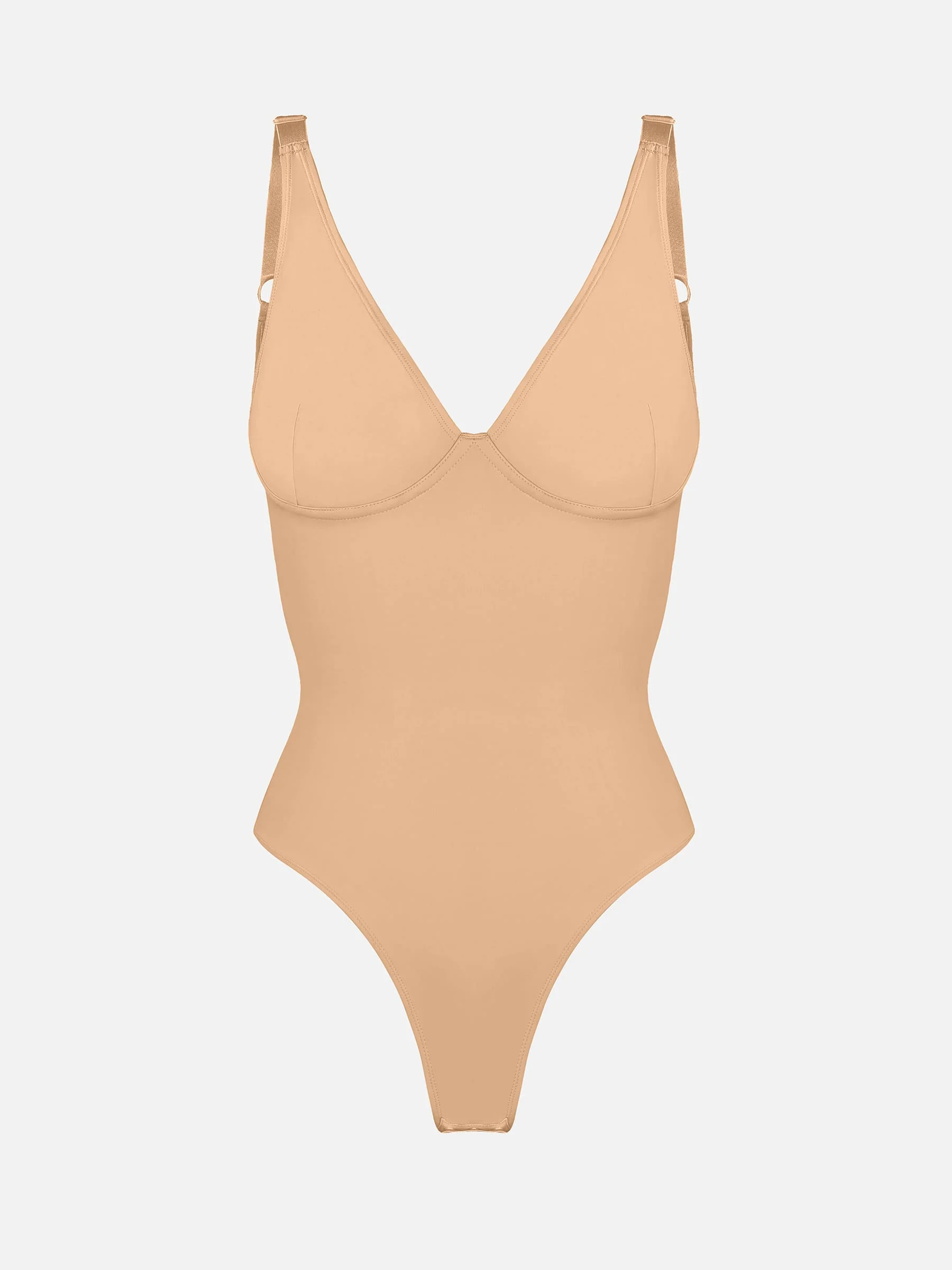 Feelingirl V Neck Tummy Control Shaping Bodysuit - Image 56