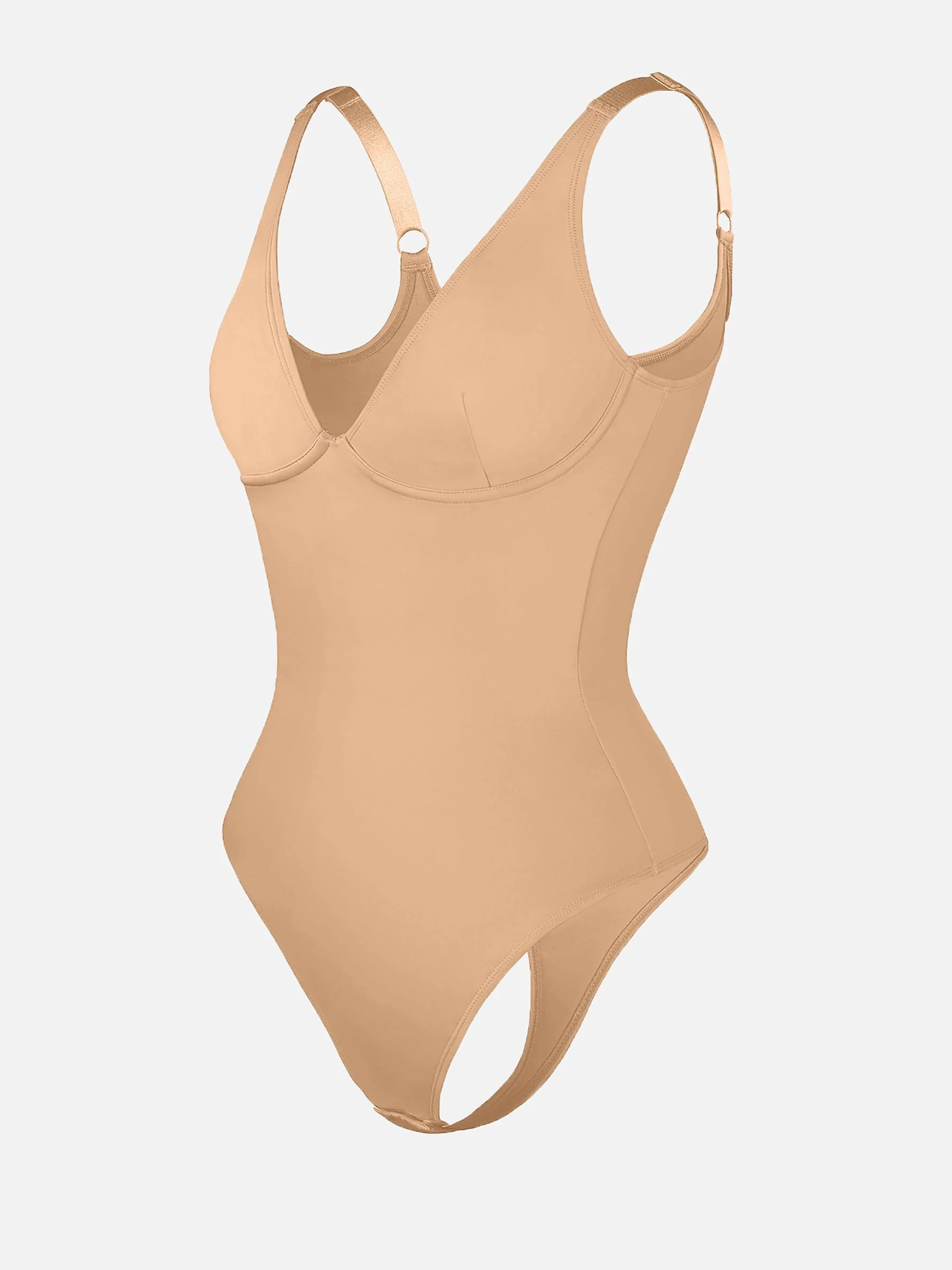 Feelingirl V Neck Tummy Control Shaping Bodysuit - Image 57