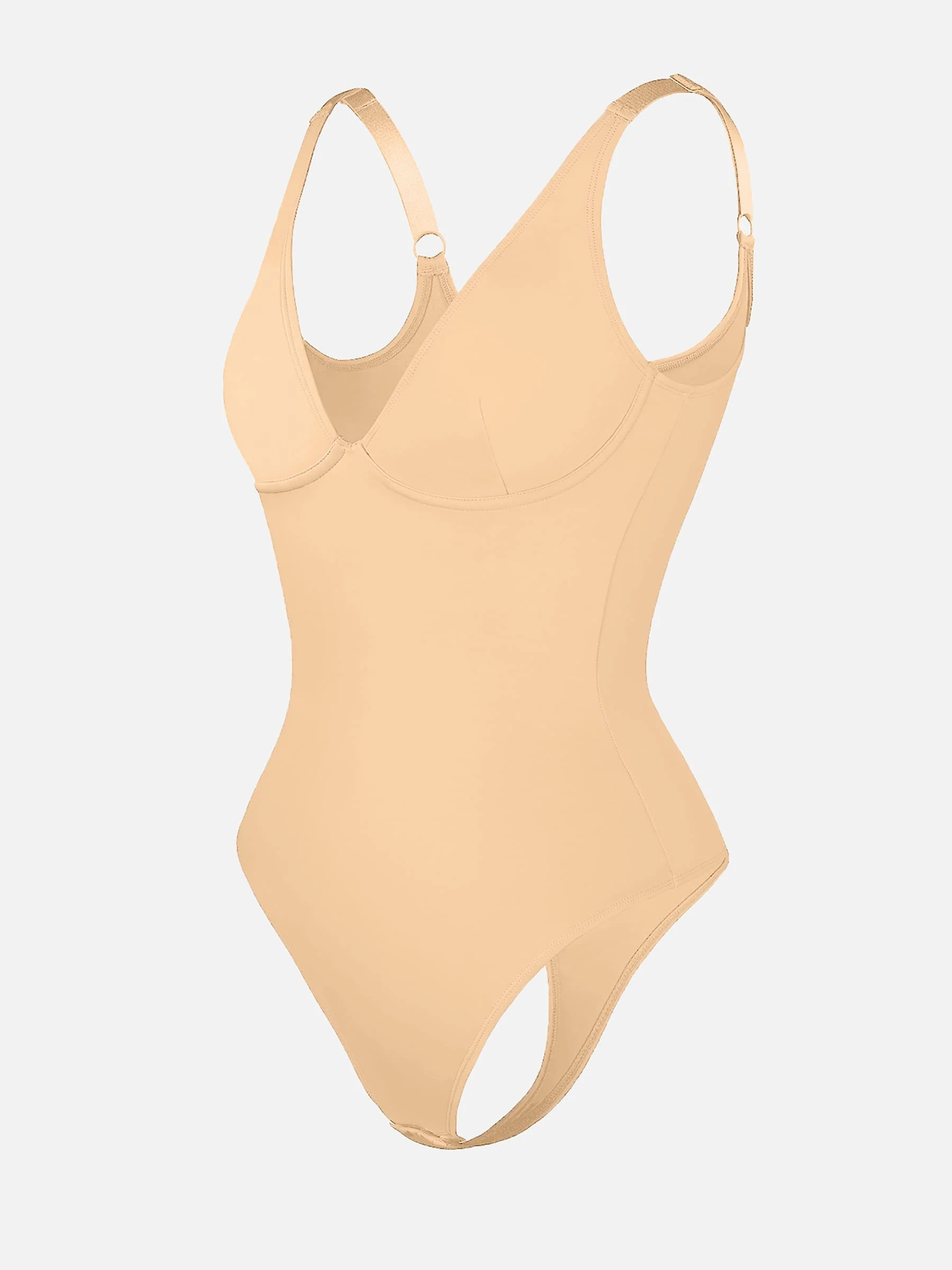 Feelingirl V Neck Tummy Control Shaping Bodysuit - Image 65