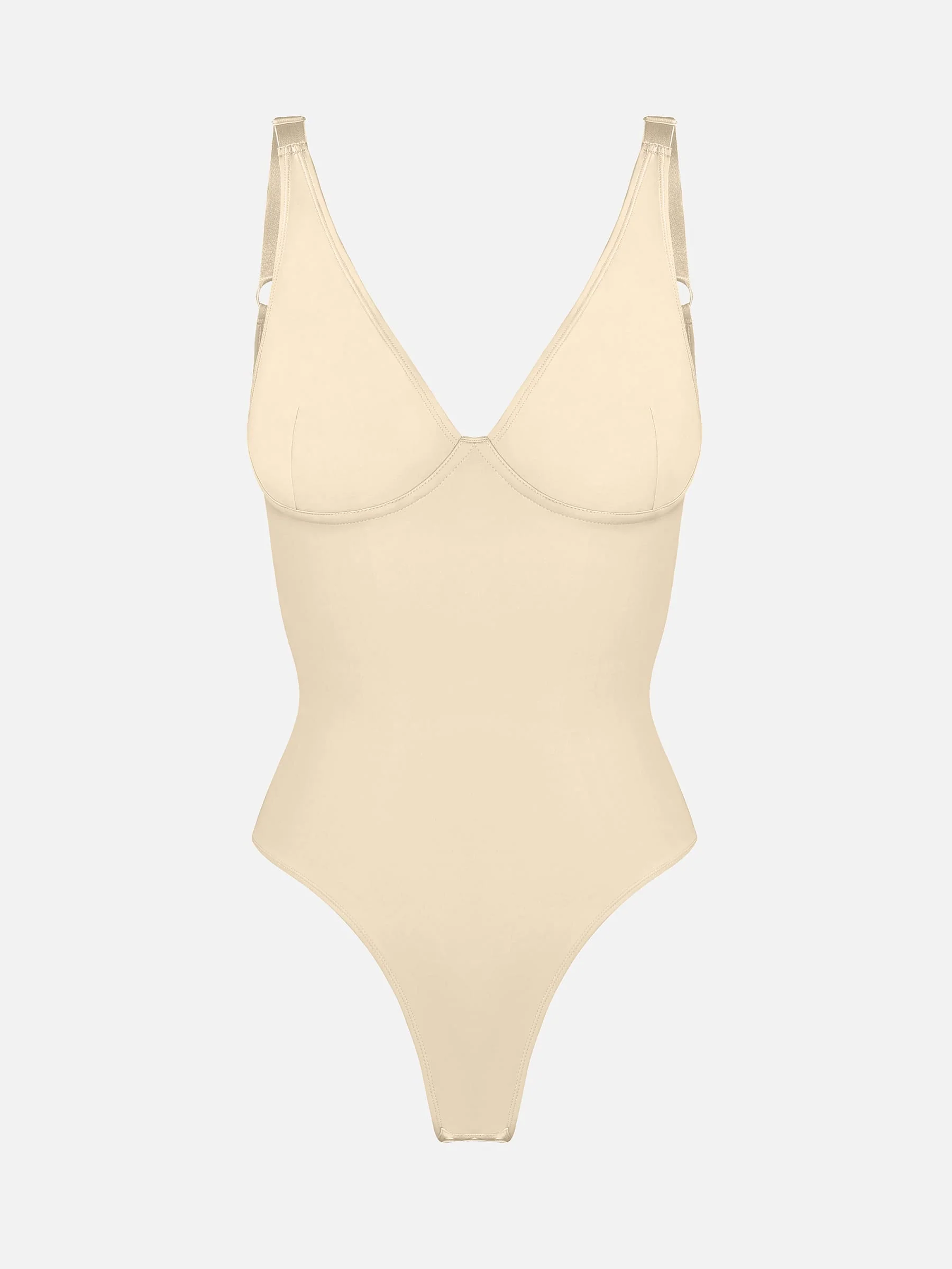 Feelingirl V Neck Tummy Control Shaping Bodysuit - Image 70