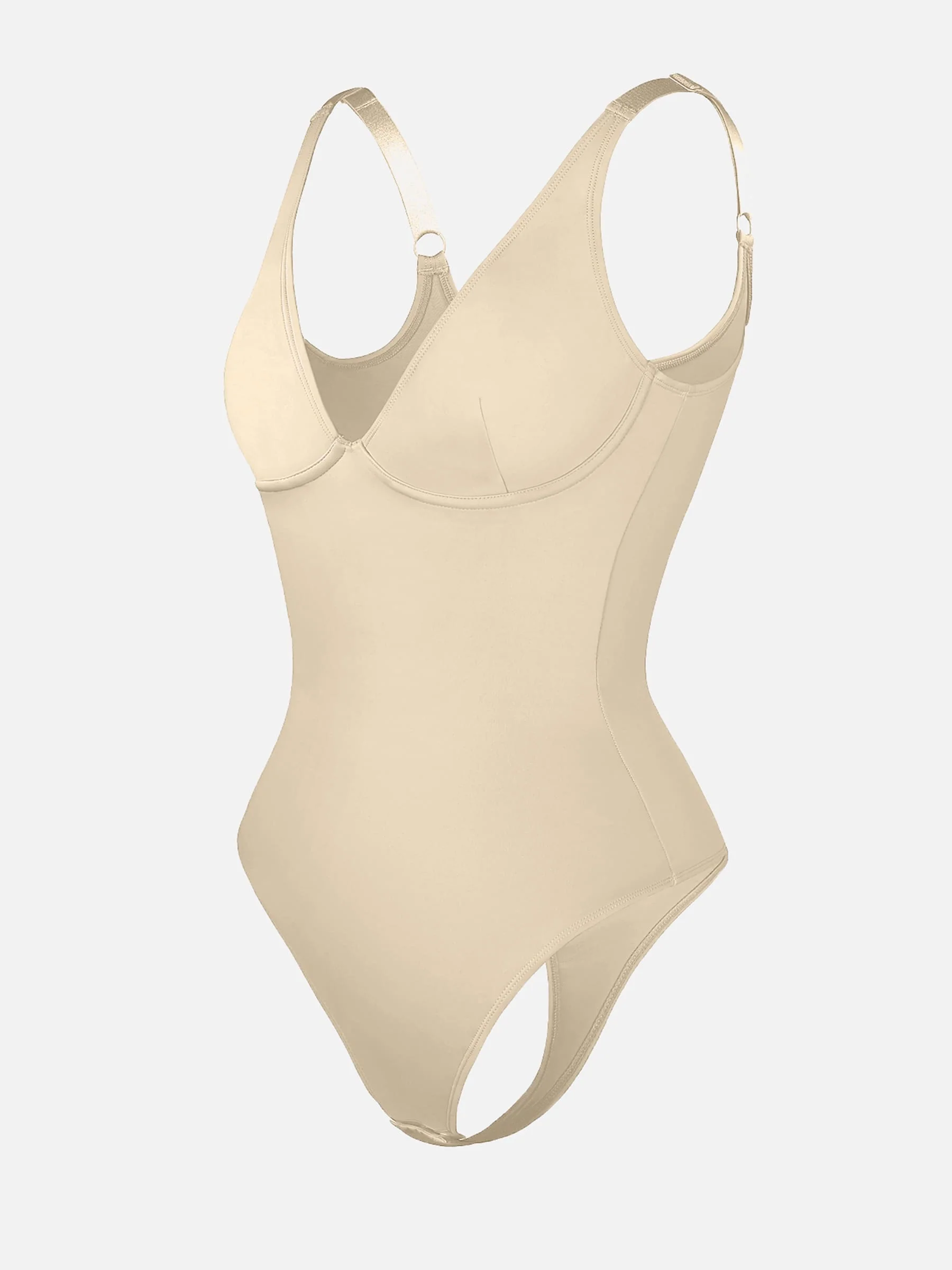 Feelingirl V Neck Tummy Control Shaping Bodysuit - Image 71