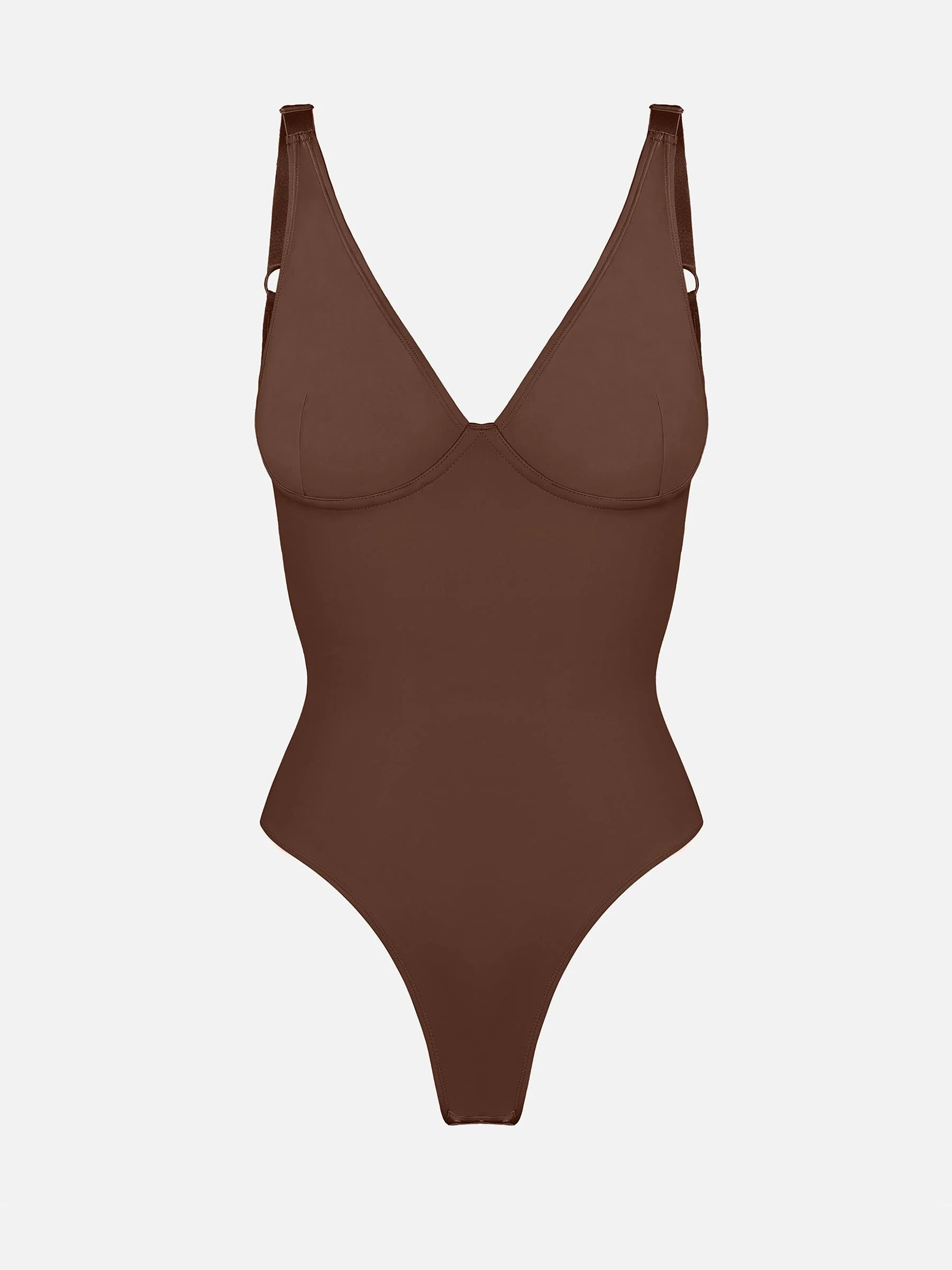 Feelingirl V Neck Tummy Control Shaping Bodysuit - Image 78