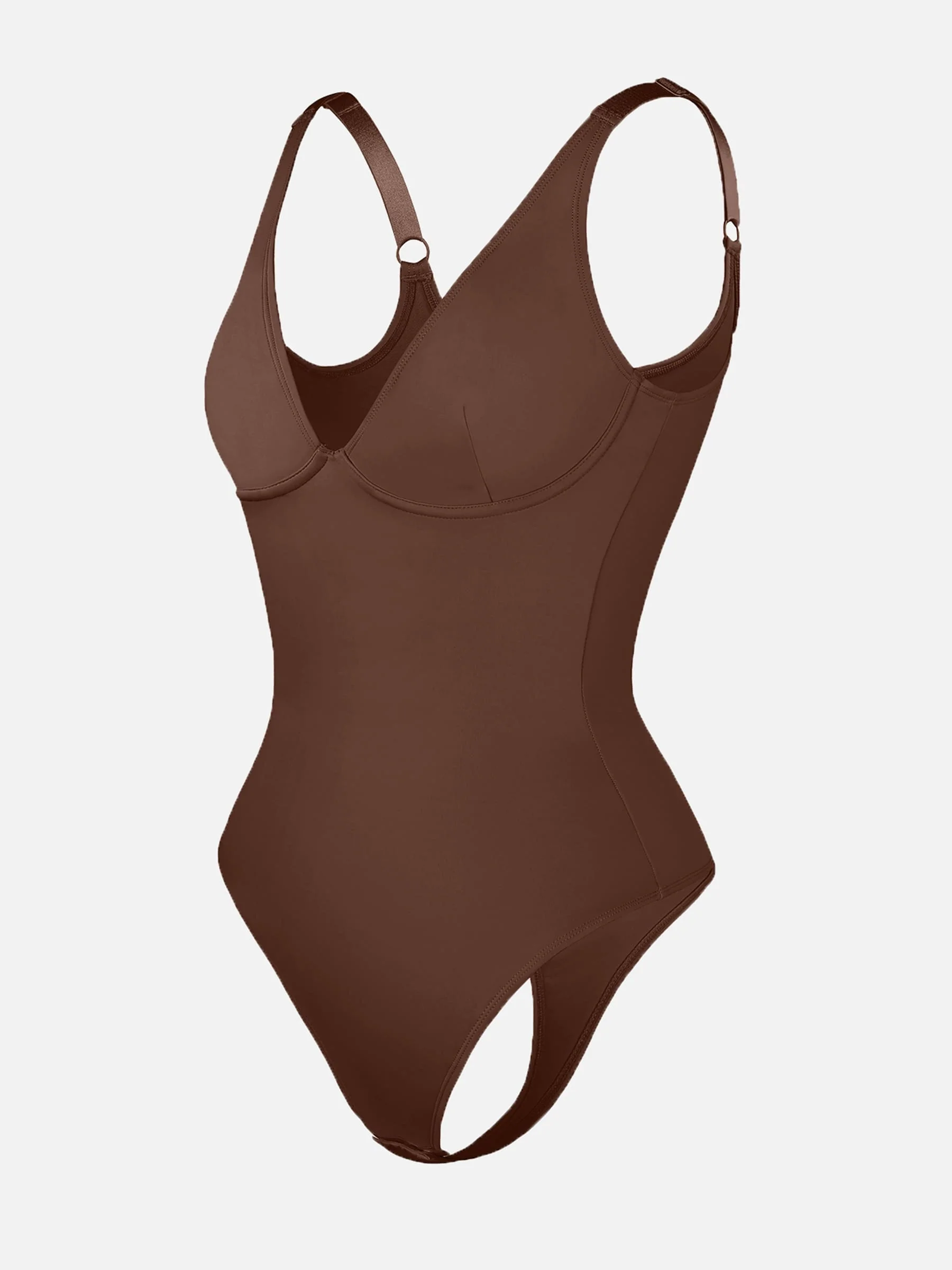 Feelingirl V Neck Tummy Control Shaping Bodysuit - Image 79