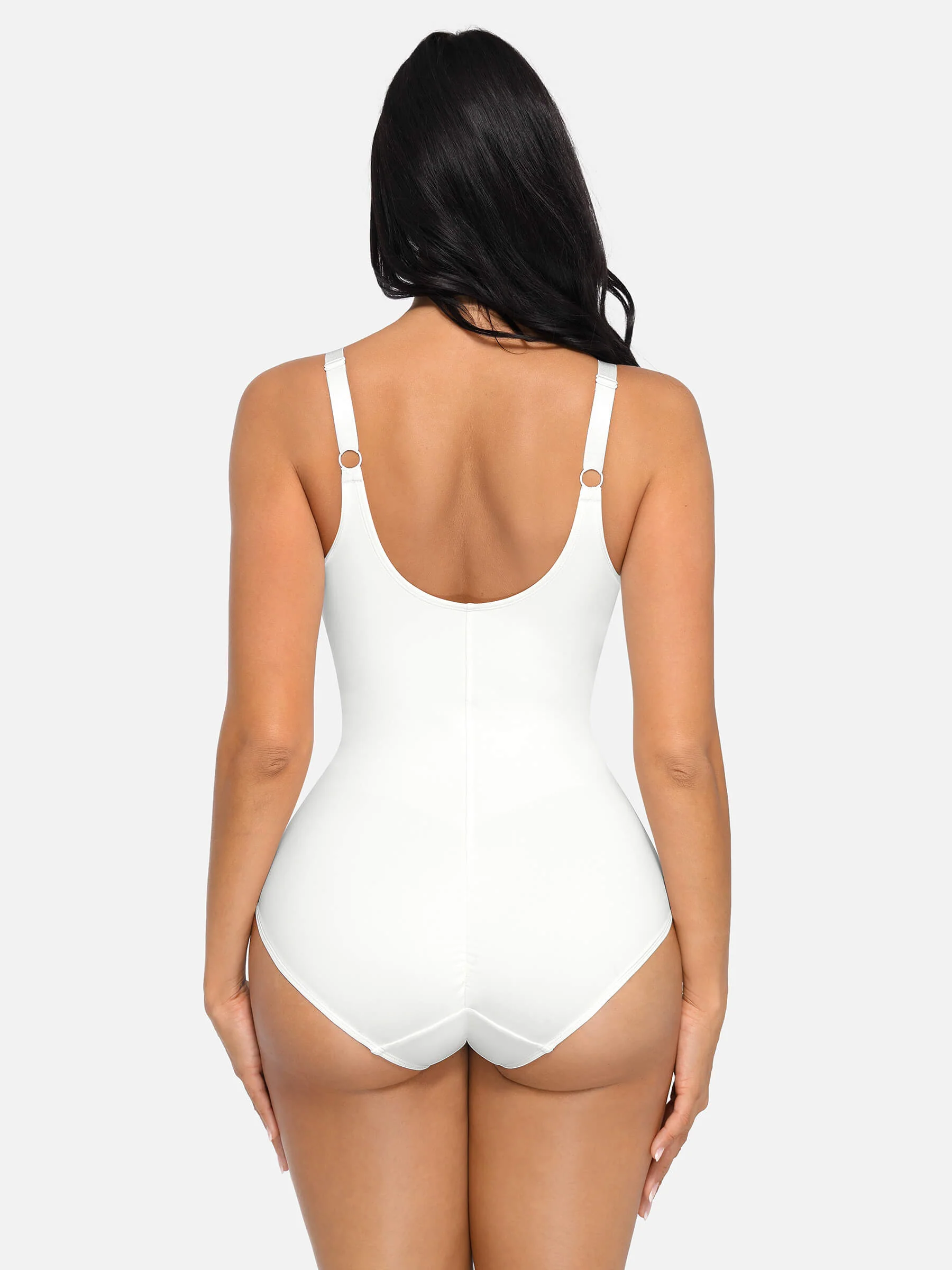 Feelingirl V Neck Tummy Control Shaping Bodysuit - Image 95
